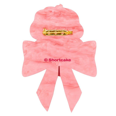 Whatever Makes You Happy Strawberry Shortcake Berry Bow Acrylic Brooch