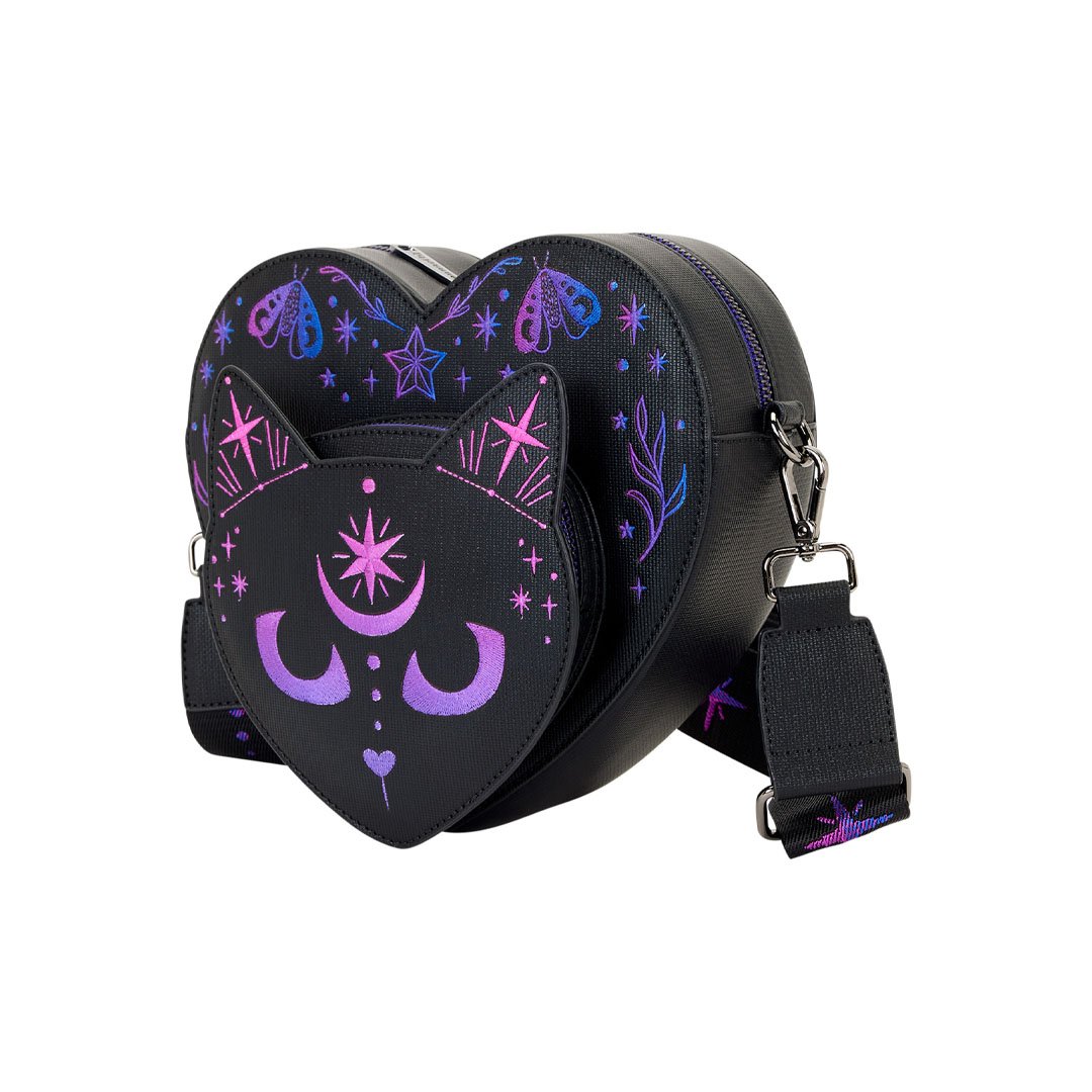 Loungefly Neon Cat Heart Figural Crossbody Bag