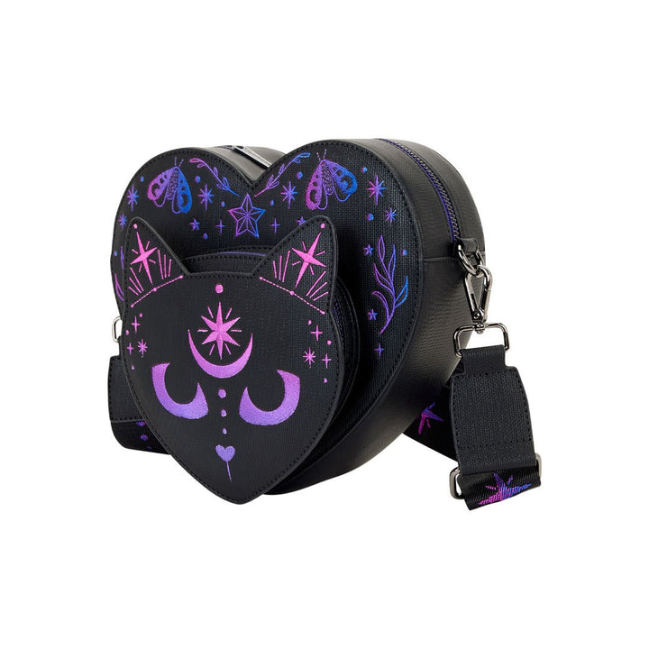Loungefly Neon Cat Heart Figural Crossbody Bag