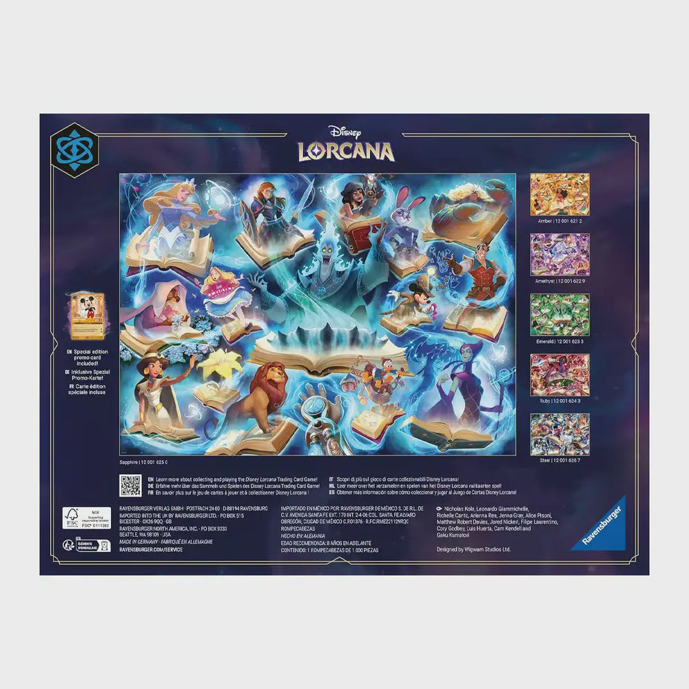 Ravensburger Disney Lorcana - Glimmers of The Realm: Sapphire 1000 Piece Jigsaw Puzzle