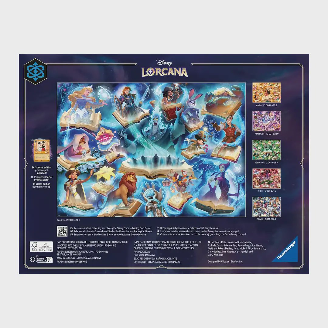 Ravensburger Disney Lorcana - Glimmers of The Realm: Sapphire 1000 Piece Jigsaw Puzzle