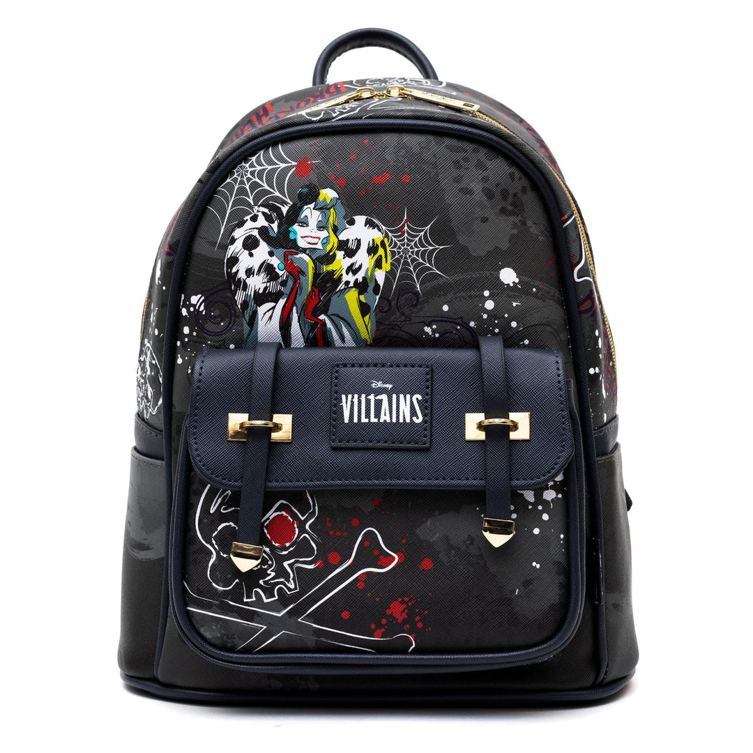 WondaPop Disney Villains Cruella DeVil 11" Vegan Leather Mini Backpack - Front