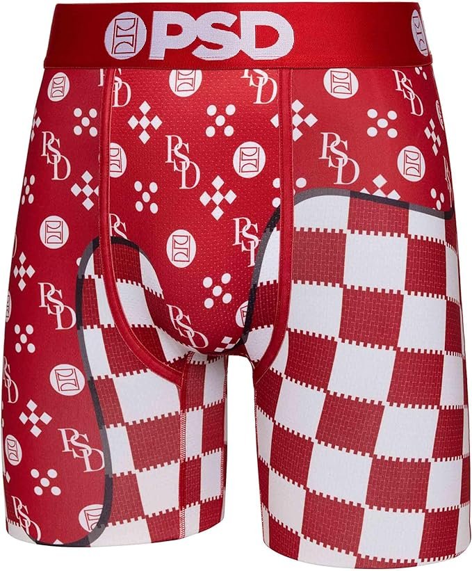 PSD Men's Retro 3-Pack Boxer Briefs - red checker designer