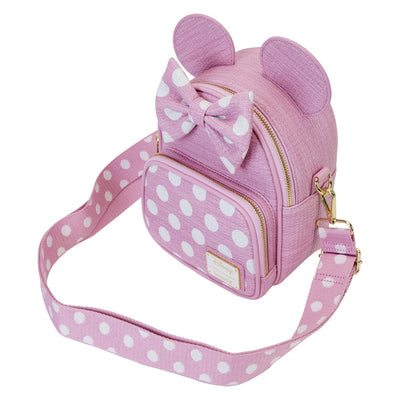 Loungefly Disney Minnie Mouse Straw Cosplay Mini Convertible Bag - Top Side