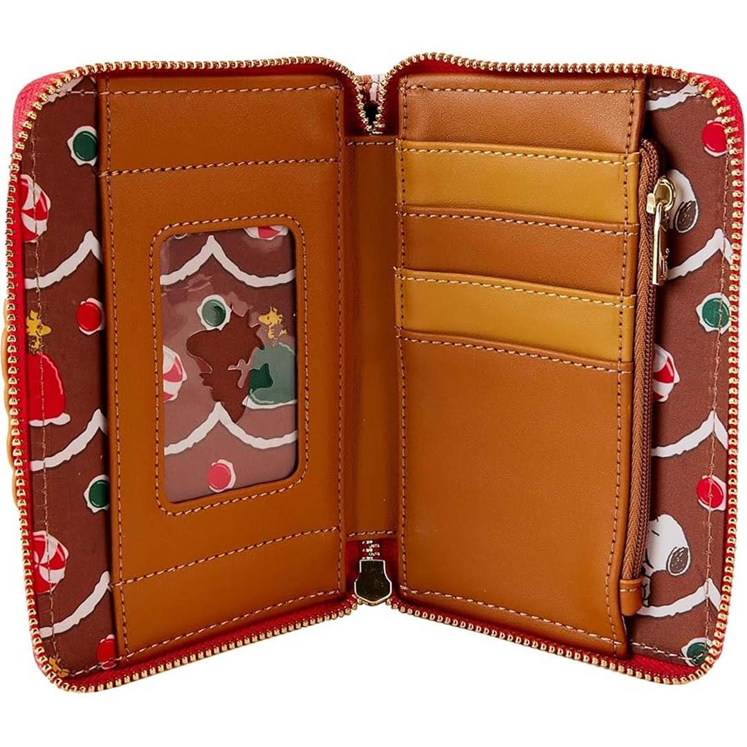 Loungefly Peanuts Snoopy Gingerbread Wreath Zip-Around Wallet