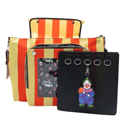 Whatever Makes You Happy Killer Klowns from Outer Space Padded Pin Trading Tent Crossbody with Bag Charm