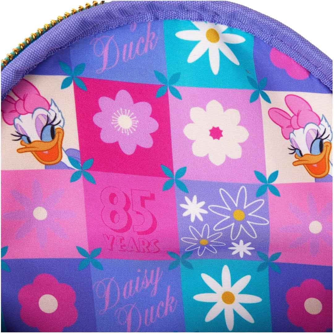 Loungefly Disney Daisy Duck 85th Anniversary Daisy Duck &amp; Minnie Mouse Convertible Mini Backpack &amp; Crossbody Bag
