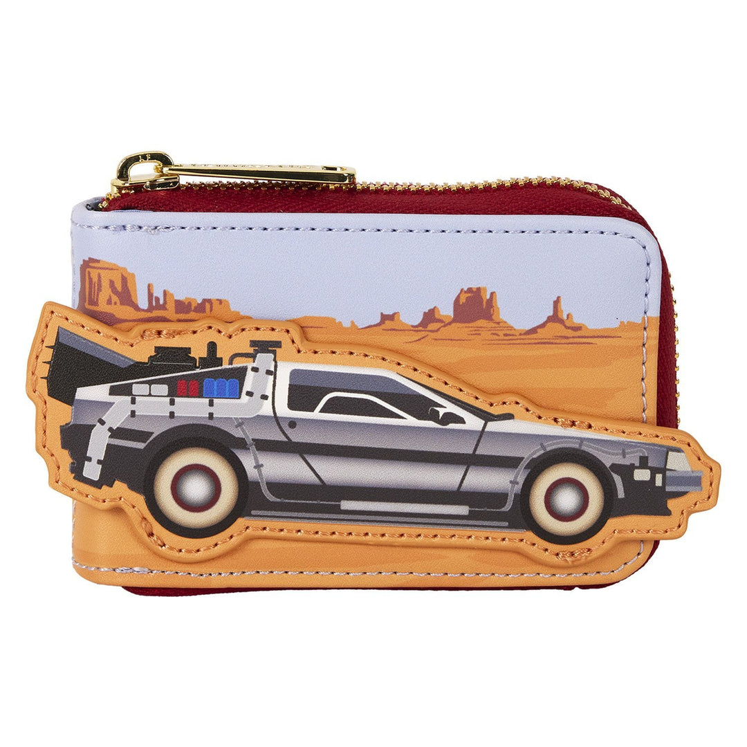 Loungefly Universal Back To The Future 40th Anniversary Delorean Accordion Wallet