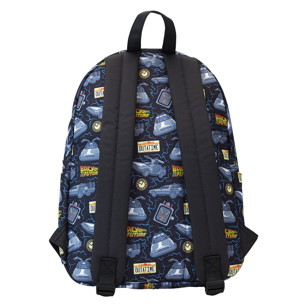 Loungefly Universal Back To The Future 40th Anniversary All-Over Print Nylon Full-Size Backpack