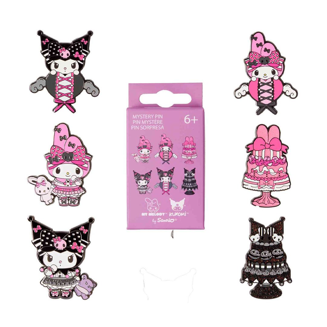 Loungefly Sanrio My Melody and Kuromi Pink and Black Mystery Box Pin