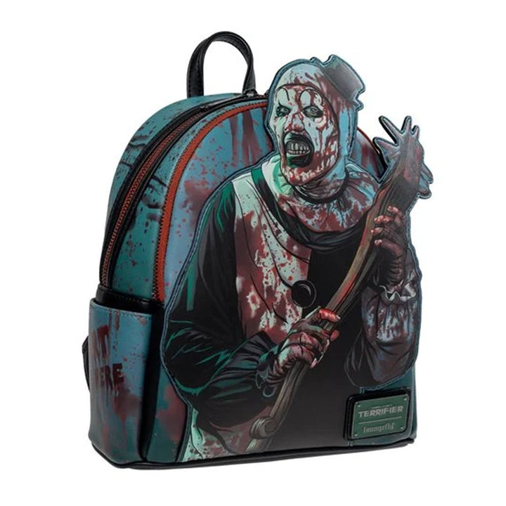 Loungefly Terrifier Art the Clown Blood Splatter Glow In The Dark Mini Backpack - Entertainment Earth EX