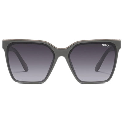 Quay Australia Women's Level Up Square Sunglasses (Grey Frame/Smoke Lens) - Front