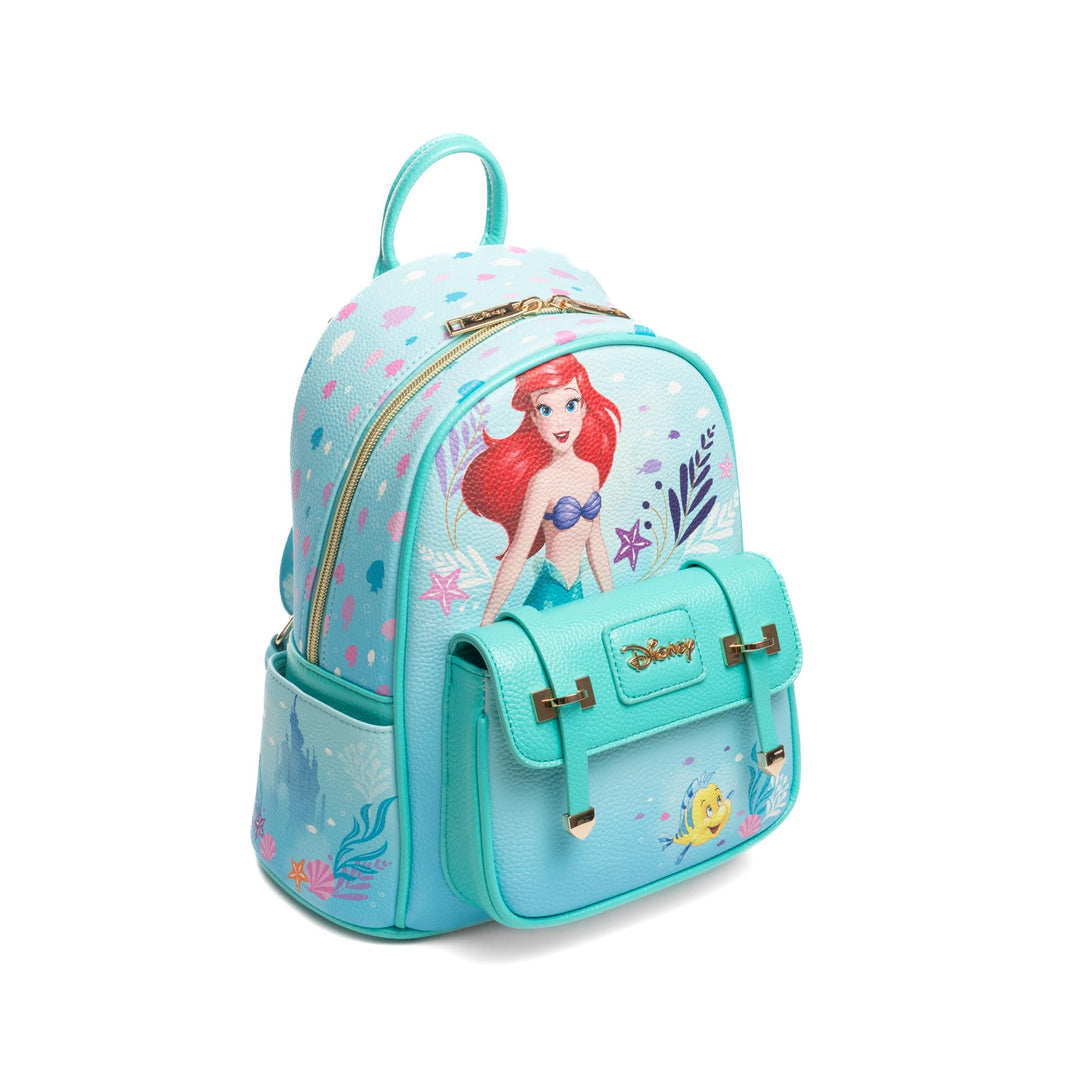 Wondapop Disney The Little Mermaid Under The Sea 11" Vegan Leather Mini Daypack
