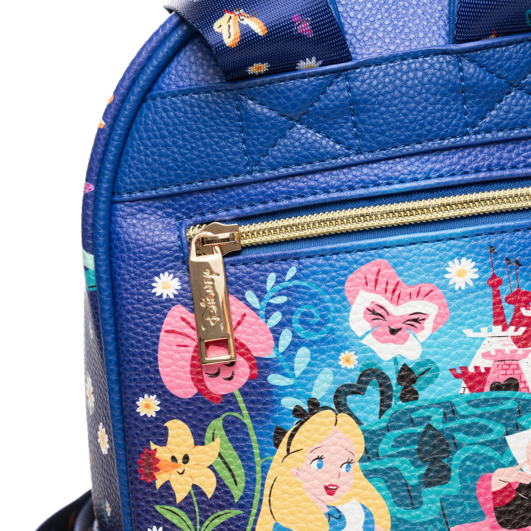 Wondapop Disney Alice In Wonderland Garden Tea Party 11" Vegan Leather Mini Daypack