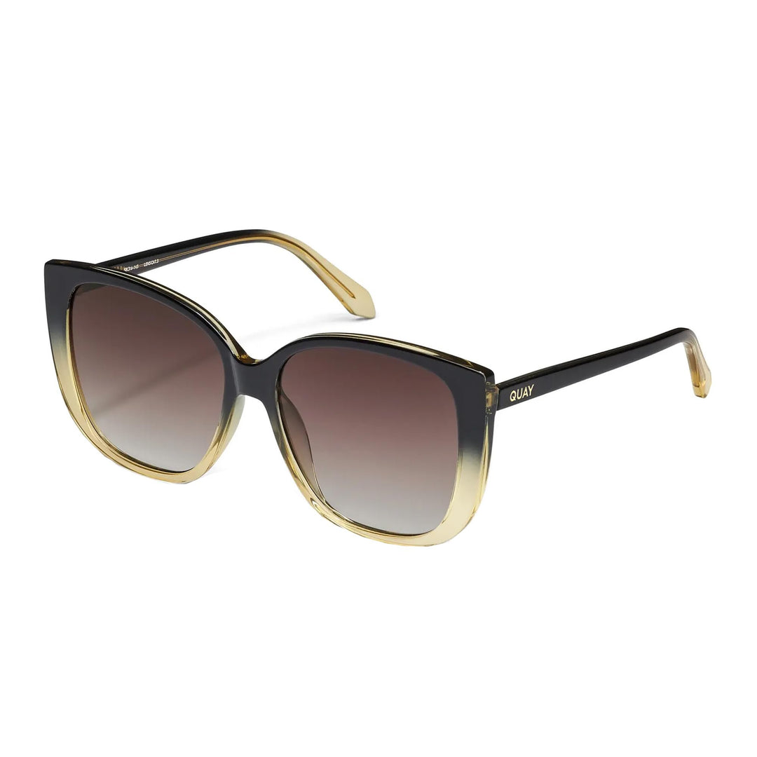 Quay - Womens Sunglasses, Square Lenses with UV Protection (Ever After, Black Yellow)