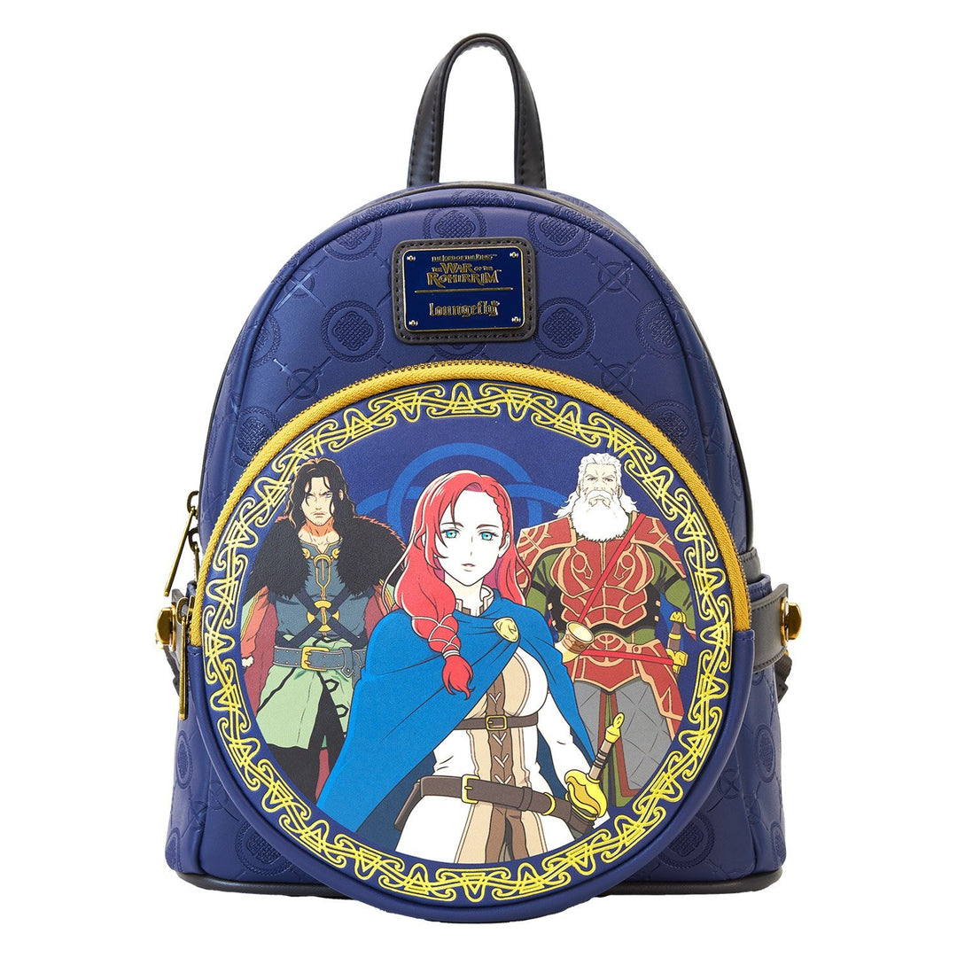 671803534544 - Loungefly Warner Brothers The Lord Of The Rings: The War Of The Rohirrim Mini Backpack With Belt Bag - front  