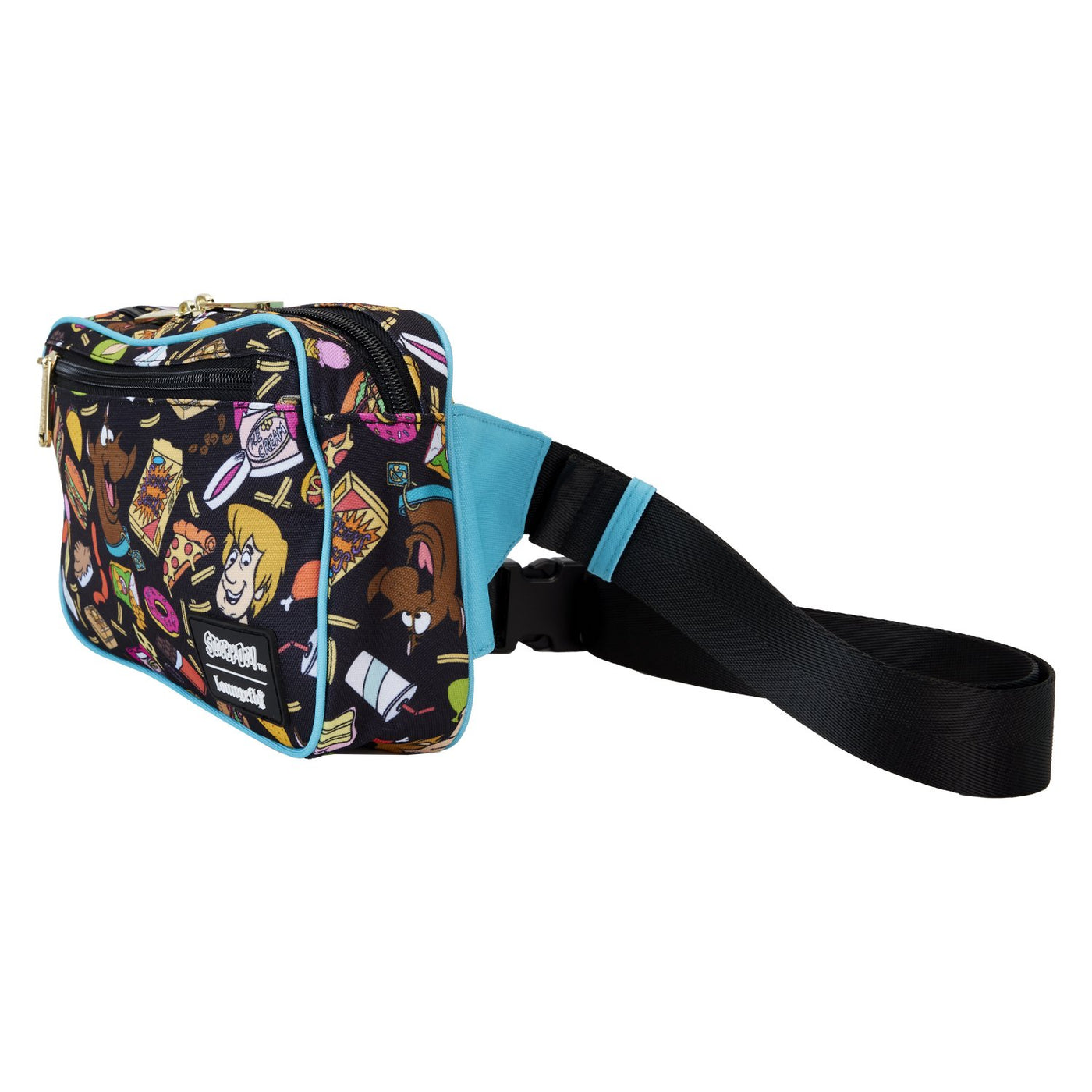 SBDTB0004 - Loungefly Warner Brothers Scooby-Doo Munchies Allover Print Nylon Waist Bag - Side View