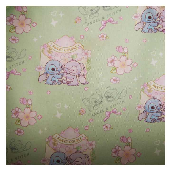 Loungefly Disney Stitch &amp; Angel Cherry Blossom Heart Crossbody Bag