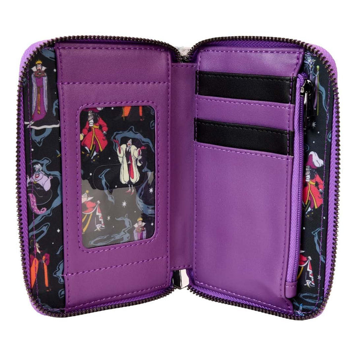 Loungefly Disney Villains Iridescent All-Over Print Zip Around Wallet