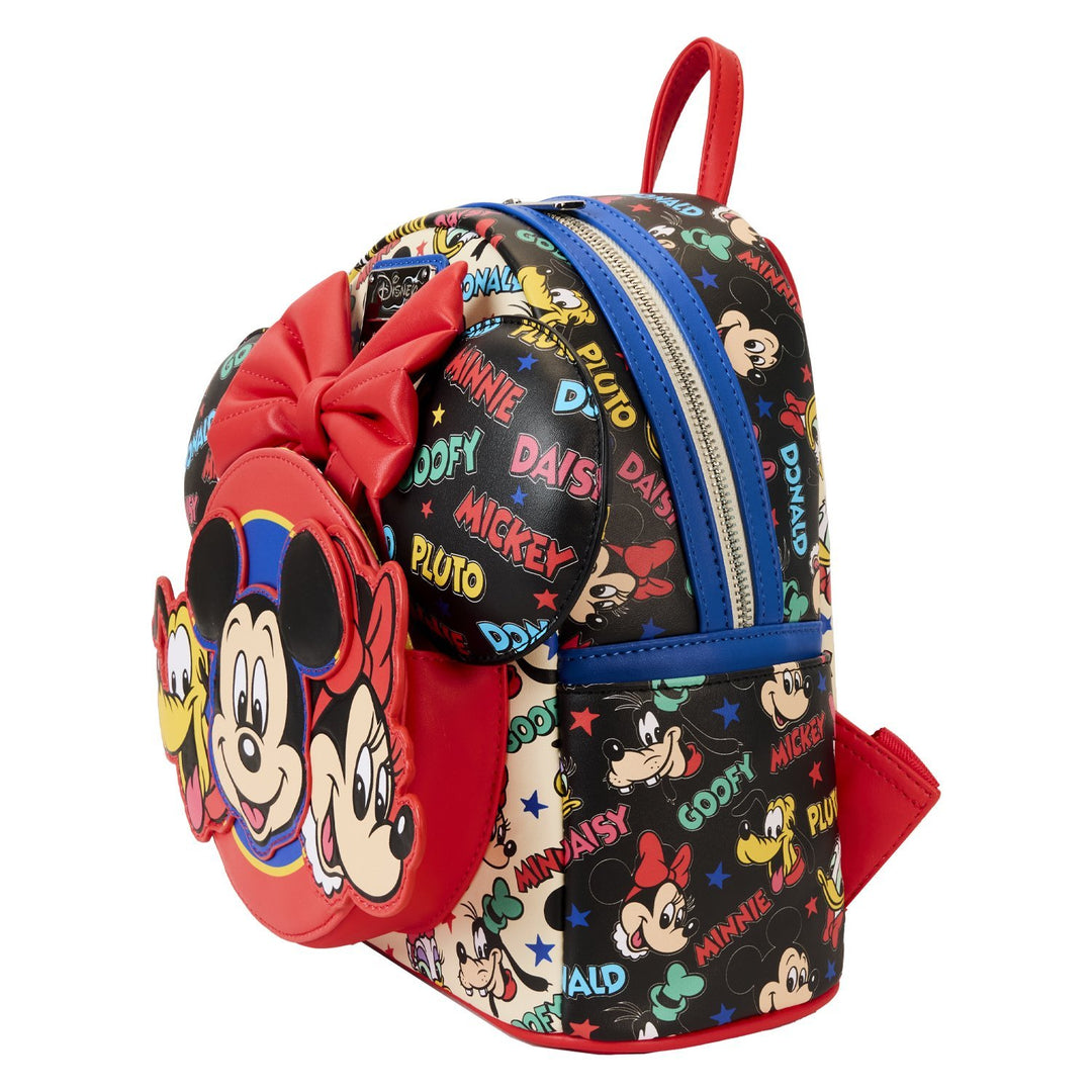 Loungefly Disney Mickey &amp; Friends Classic All-Over Print Mini Backpack With Ear Headband