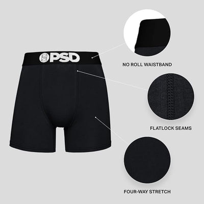 PSD Underwear Men's Xmas Modal Boxer Brief 3-Pack Box - Material Chart