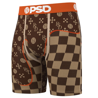 PSD Underwear Men's Emblem Lux Boxer Briefs 3-Pack - Brown