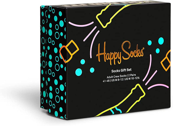 Happy Socks colorful and fun Socks for Men and Women 2-Pack Feeling Lucky Socks Gift Set Size 9-11