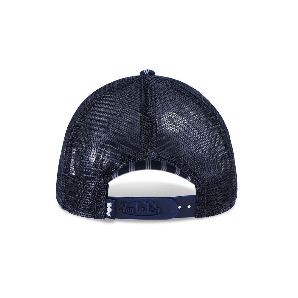 Von Dutch Navy & White Stripe Trucker Hat
