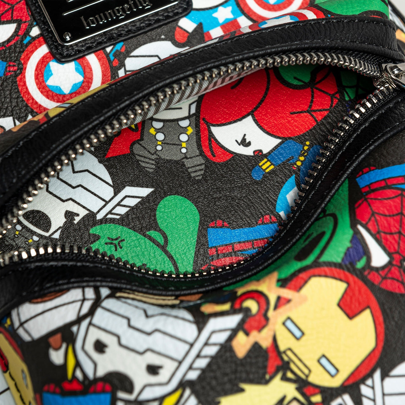 avengers chibi print mini backpack 707 Street Exclusive - Marvel Avengers Chibi Allover Print Mini Backpack