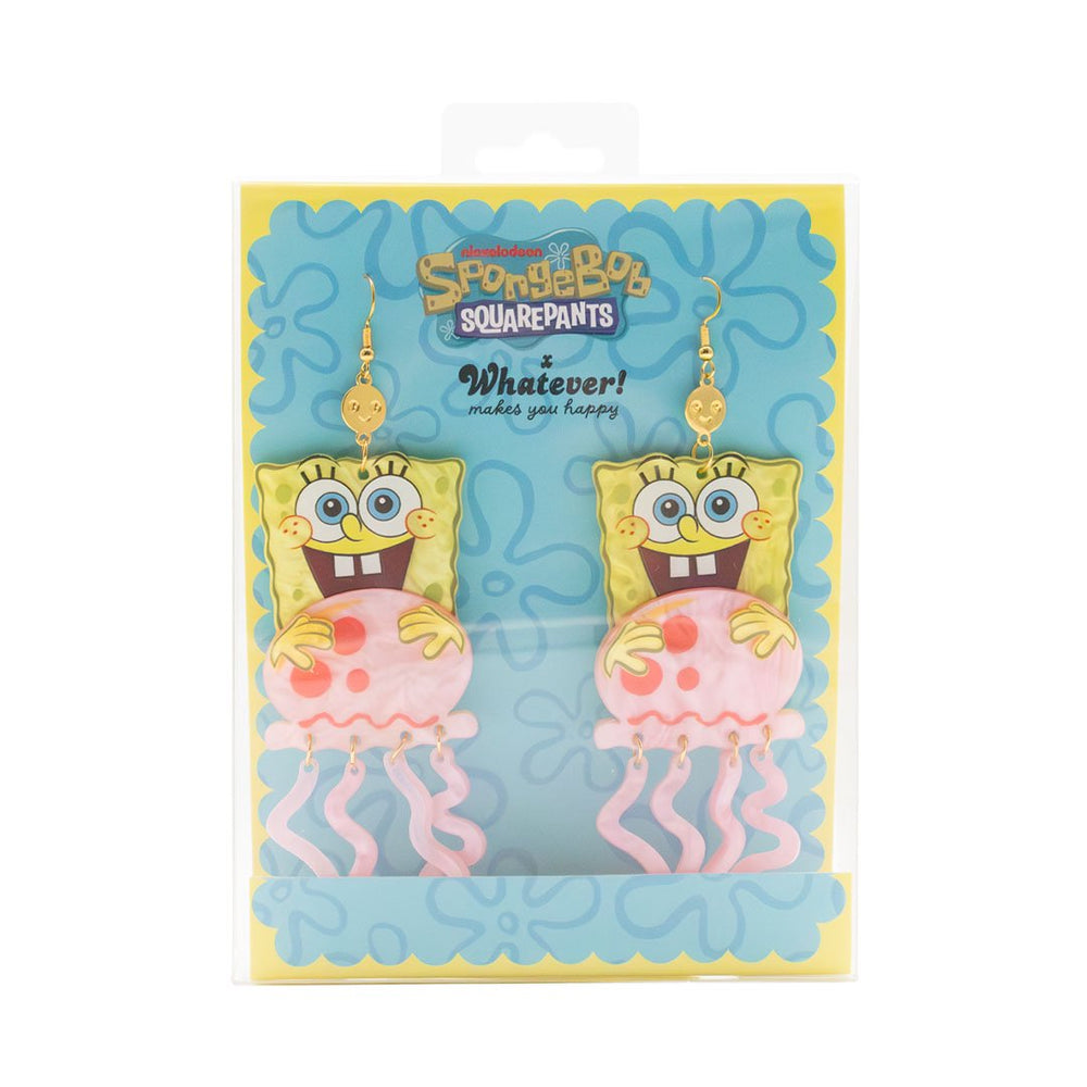 Whatever Makes You Happy Spongebob & Jellyfish Layered Acrylic Earrings
