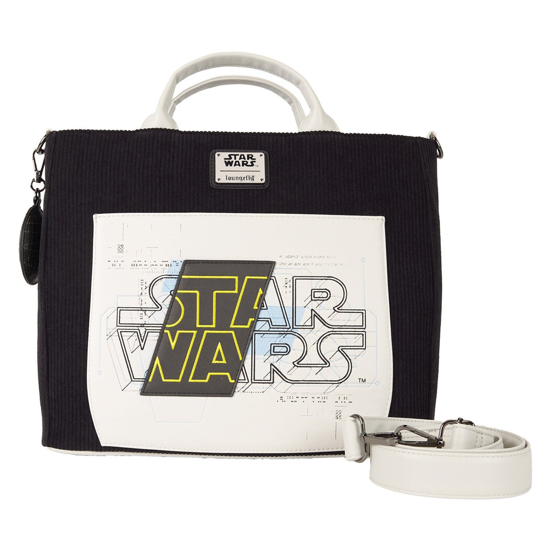 671803543027 - Loungefly Star Wars: The Power of the Force Convertible Backpack &amp; Tote Crossbody Bag - front  