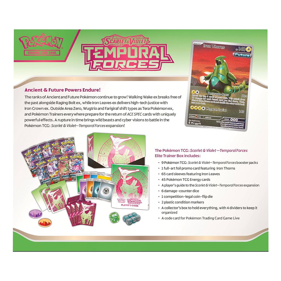 Pokemon TCG: Scarlet & Violet: Temporal Forces Elite Trainer Box Card – 707  Street