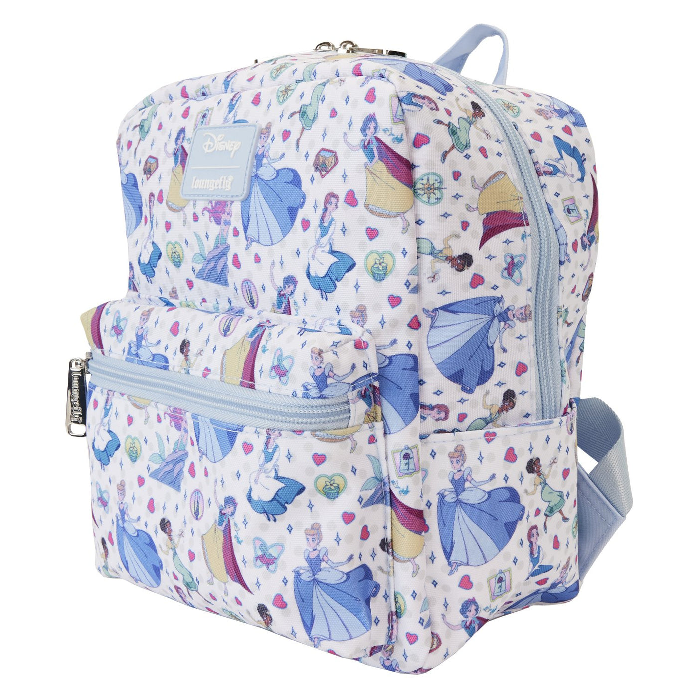 Loungefly Disney Princess Manga Style Allover Print Nylon Mini Backpack - Side View