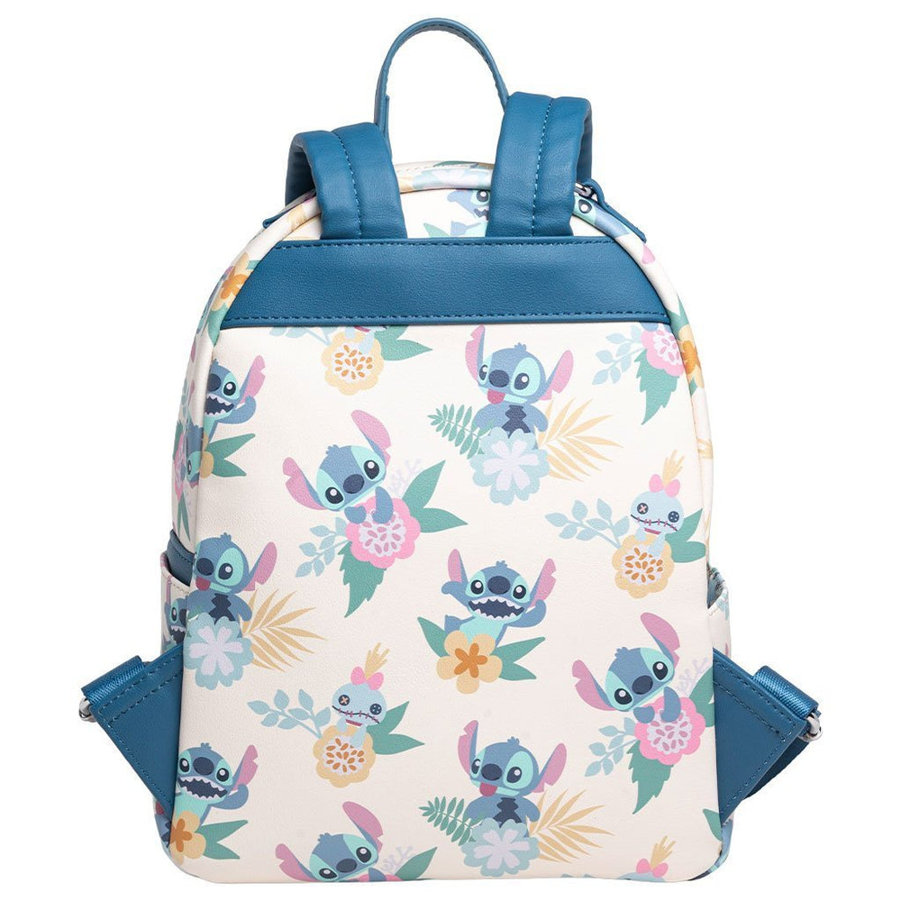Loungefly Disney Lilo & Stitch Hawaiian Flowers Stitch and Scrump Allover Print Mini Backpack - 707 Street Exclusive