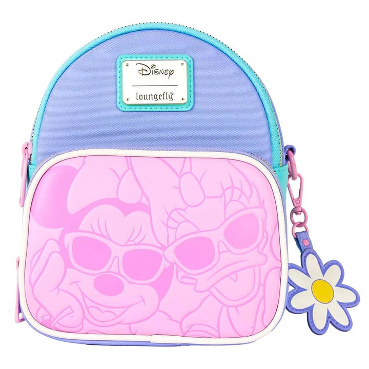 Loungefly Disney Daisy Duck 85th Anniversary Daisy Duck &amp; Minnie Mouse Convertible Mini Backpack &amp; Crossbody Bag