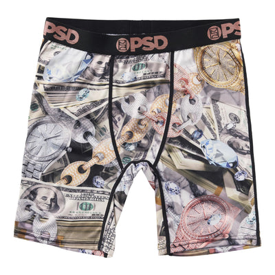 PSD Youth Boy's Money Print Boxer Briefs - Breathable and Supportive Kids Underwear with Moisture-Wicking Fabric