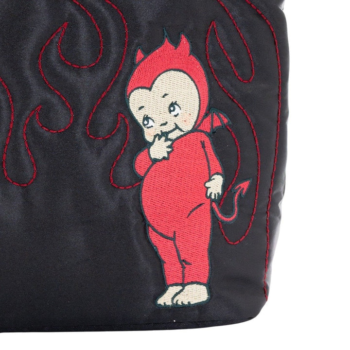 Whatever Makes You Happy Kewpie Devil Puffy Tote Bag with Angel Acrylic Charm