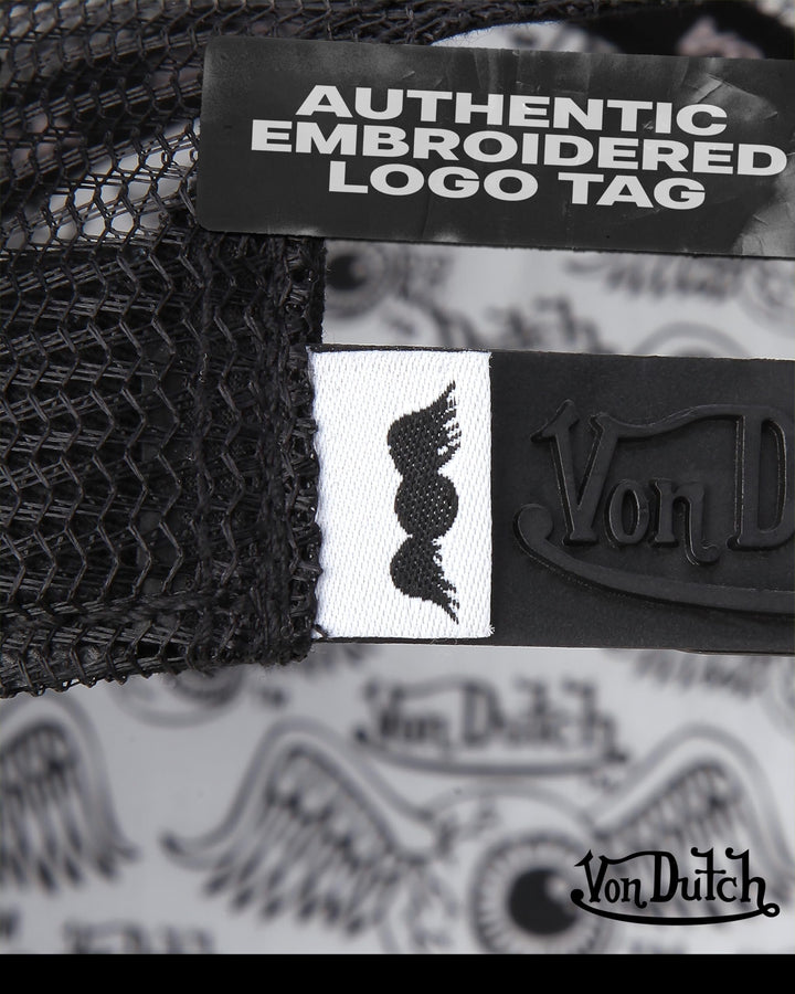 Von Dutch Unisex Trucker Hat - Plush Curved Bill Mesh Back Retro Classic Adjustable Snapback Baseball Cap for Men and Women