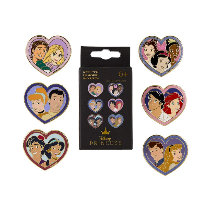 Loungefly Disney Princess &amp; Prince Heart Mystery Box Pin