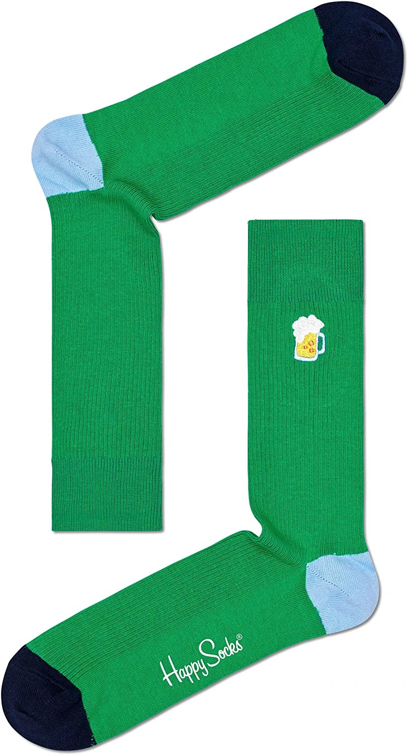 Happy Socks Colorful and Fun Beer Socks Gift Set Gift Set for Men and Women Premium Cotton Socks 2 Pair Giftbox size