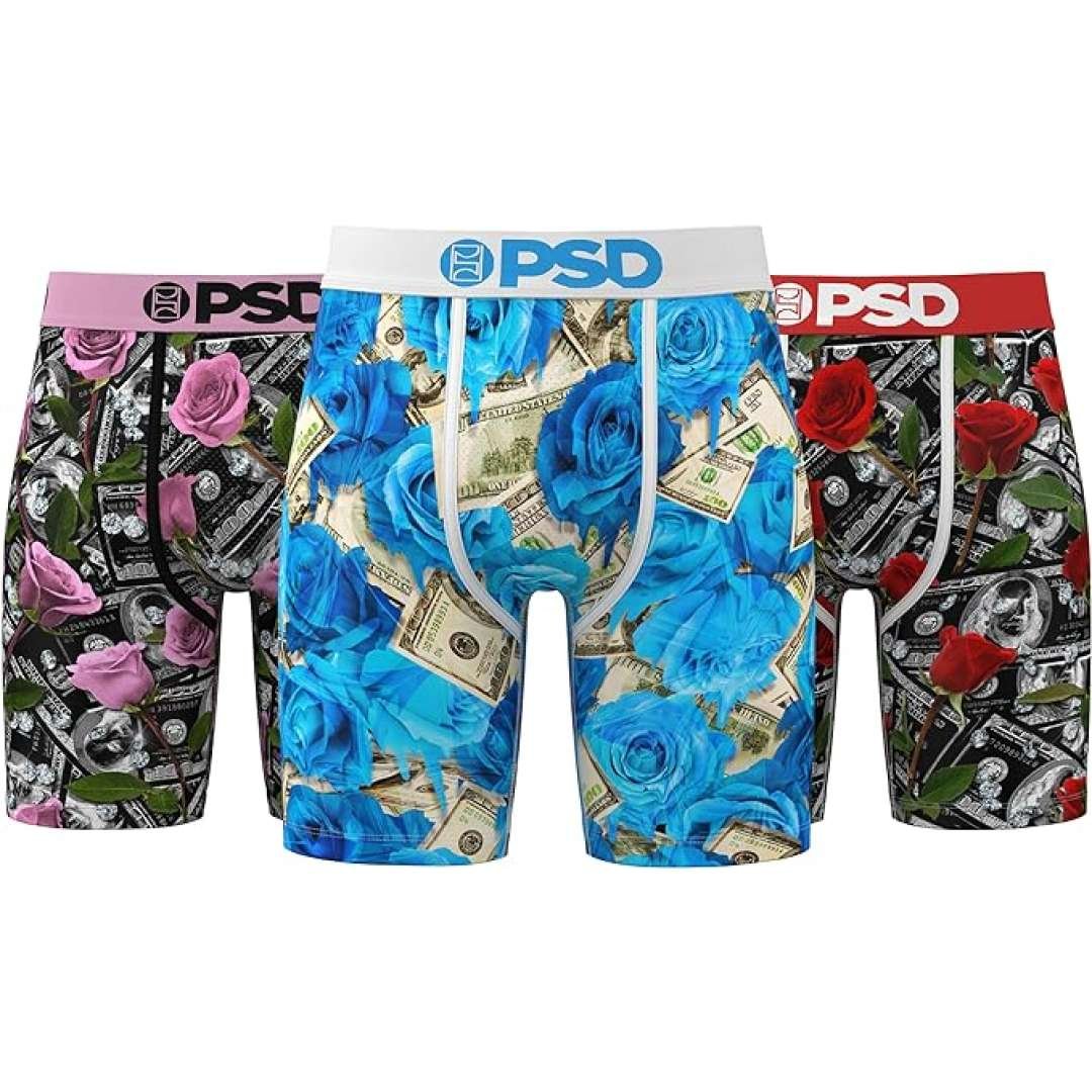 PSD Underwear Men's Rich Blooms Boxer Briefs 3-Pack