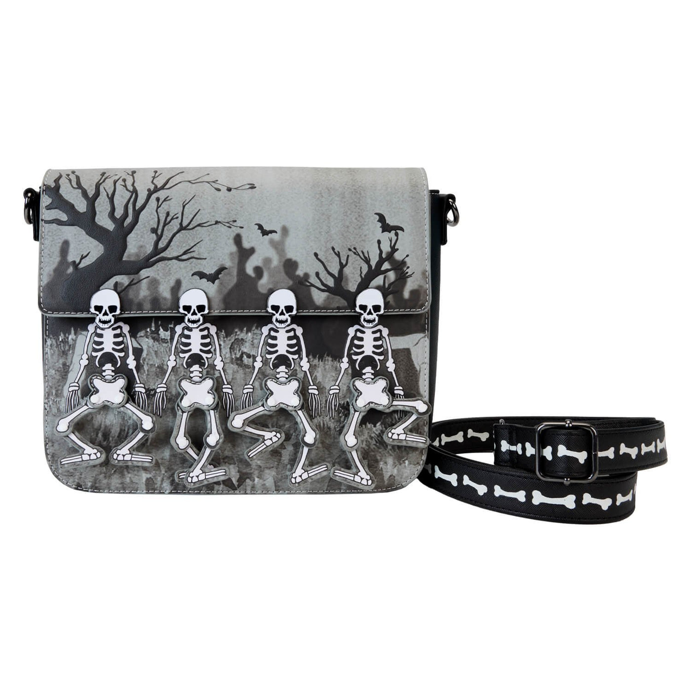 Loungefly Disney Skeleton Dance Crossbody - Front + Strap