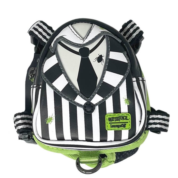 Warner Brothers Beetlejuice Cosplay Mini Backpack Dog Harness Size Small  - Front