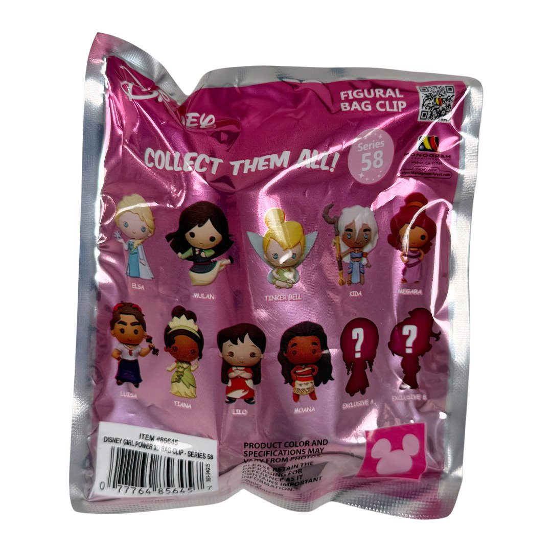 Disney Girls Power 3D Foam Bag Clip Series 58 Blind Bag