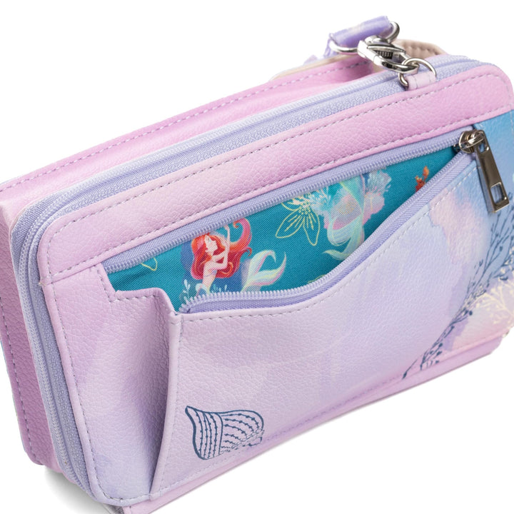 Wondapop Disney The Little Mermaid Ariel Crossbody Wallet Cell Phone Wristlet