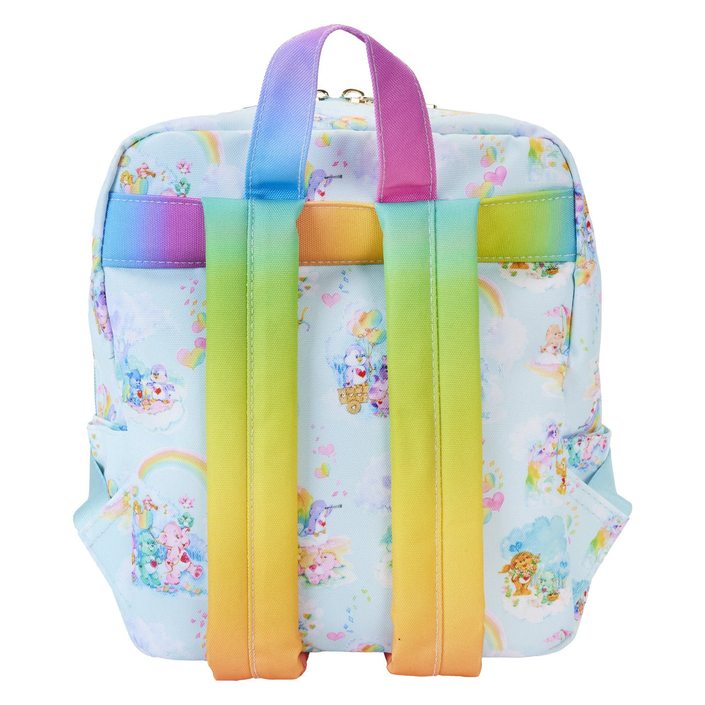 Loungefly Care Bears Cousins Allover Print Nylon Small Square Mini Backpack - Back