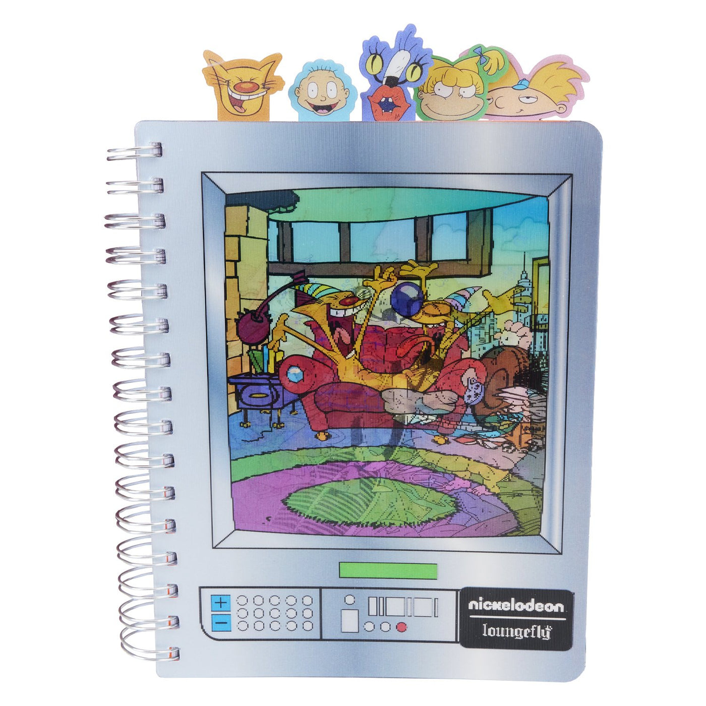Loungefly Nickelodeon Retro TV Triple Lenticular Tab Journal - Front