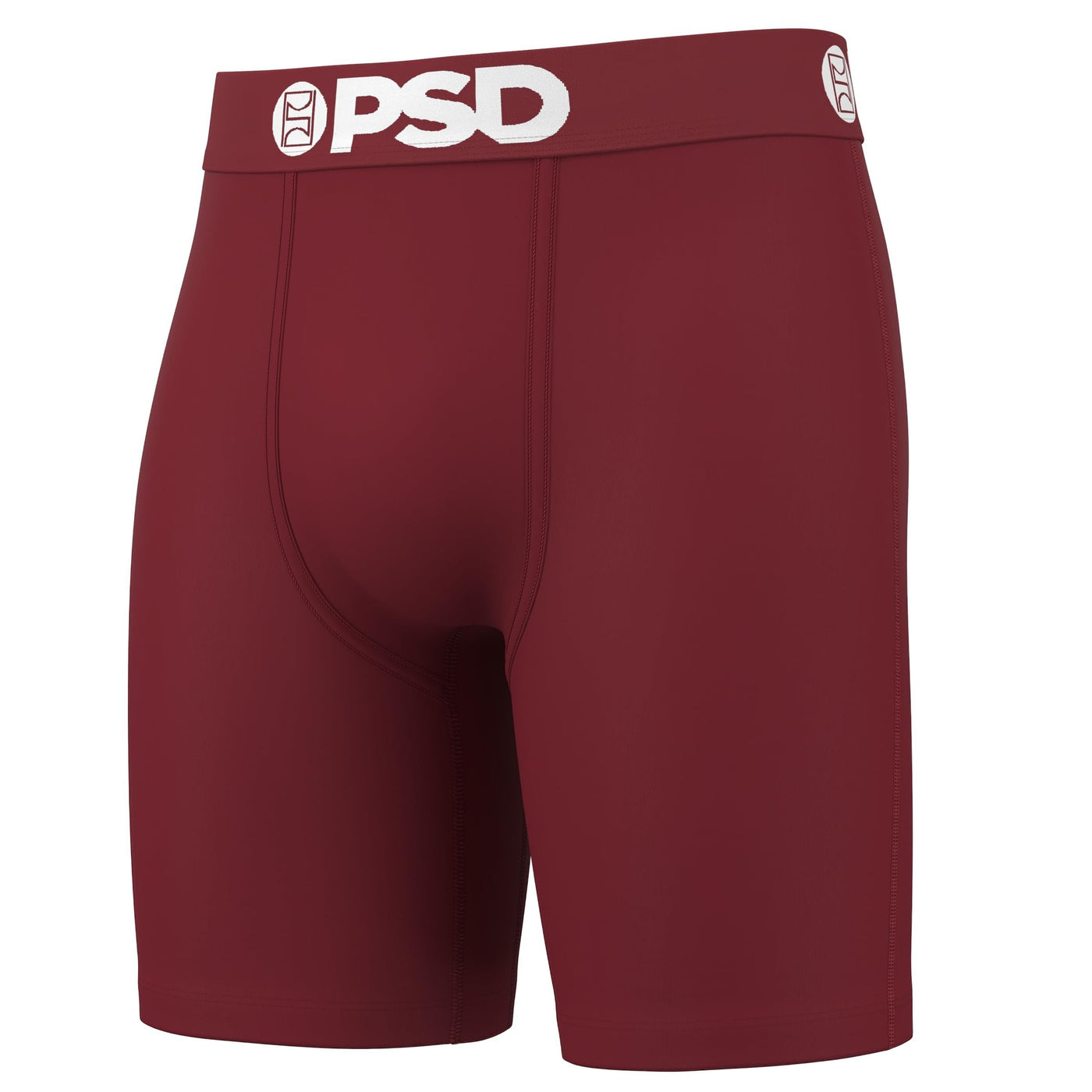 PSD Underwear Men's Natural Cotton Boxer Briefs 3-Pack - Burgundy