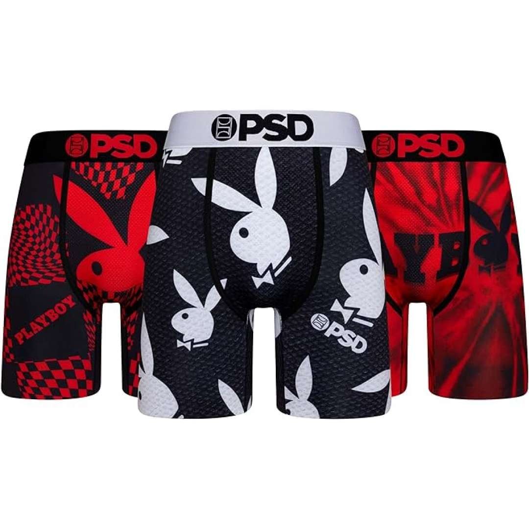 PSD Underwear Men's Playboy Kit Boxer Briefs 3-Pack