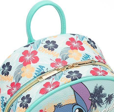 WondaPop Disney Stitch 11" Vegan Leather Mini Backpack - Zippers